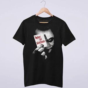 Joker T-Shirt Why So Serious Herren Graphic Retro Movie Fan Villain Tee 86